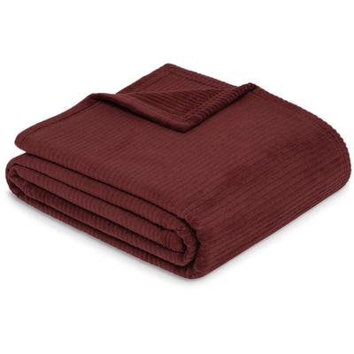 Wohndecke IBENA "Wohndecke Cordoba", rot (burgundy), B:150cm L:200cm, Baumwolle, Polyacryl, Polyester, Wohndecken, Mit trendiger Cord-Struktur Image