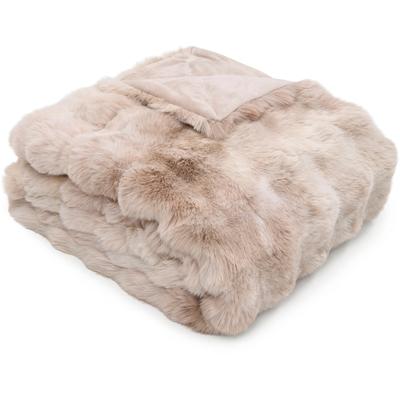 Wohndecke BUGATTI "Bubble Felldecke bugatti", beige, B:150cm L:200cm, Wohndecken, in luxuriöser Felloptik Image