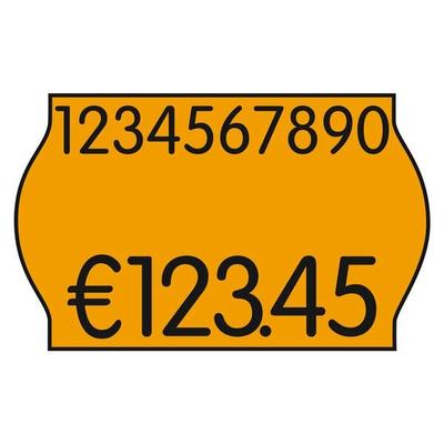 METO Preisetiketten 18 Rollen à 1200 Etiketten leuchtorange 26,0 x 16,0 mm Image