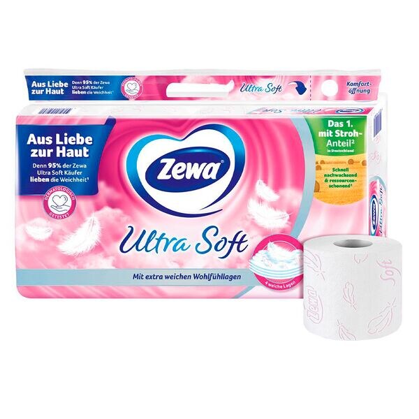 Zewa Toilettenpapier Ultra Soft 4-lagig 8 Rollen
