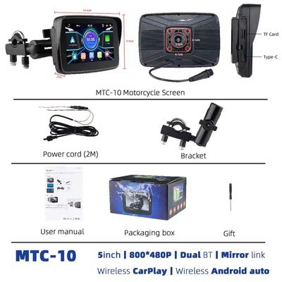 5 Inch Wireless CarPlay And Android Auto GPS Display For Motorcycles mtc 10