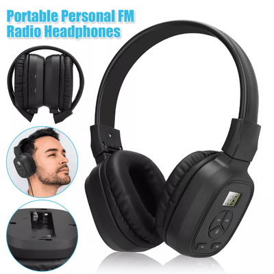 Portable FM Radio Wireless Headphones Over Ear Stereo Foldable Headset Receiver Portable FM Radio Wireless Headphones Over Ear Stereo Foldable Headset Receiver