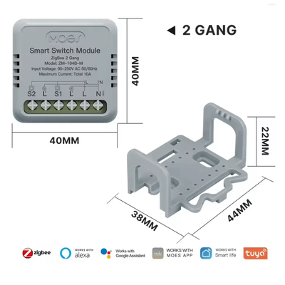 MOES Tuya Smart WiFi Zigbee Switch Dimmer Module For DIY Light Control zigbee 2 Gang Switch
