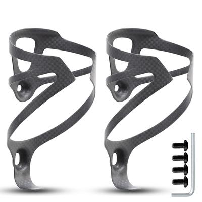 2 Piece Carbon Fiber Bicycle Water Bottle Cage Ultra Light Matte Black MTB Road Bike Water Bottle Holder With Screws 2 Piece Carbon Fiber Bicycle Water Bottle Cage Ultra Light Matte Black MTB Road Bike Water Bottle Holder With Screws