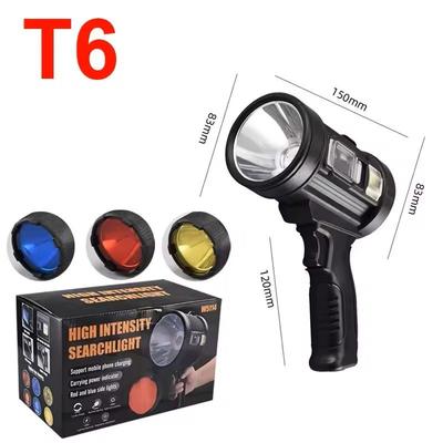 Rechargeable Spotlight 1000000 Lumens Handheld Flashlight With COB And Solar Panels small