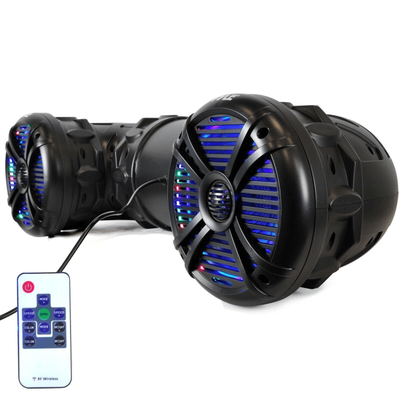 Pyle Marine Bluetooth Amplified Waterproof Speakers, Dual Speaker Sound System With LED Lights & Vehicle Mounting Pyle Marine Bluetooth Amplified Waterproof Speakers, Dual Speaker Sound System With LED Lights & Vehicle Mounting