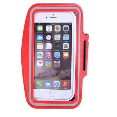 Mobile Phone Armband For Running & Gym, Lightweight, Water Resistant Holder For IPhone & Samsung red