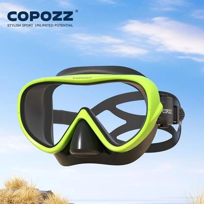 Full Vision Snorkel Mask Set With Underwater Diving Equipment yellow Black Mask