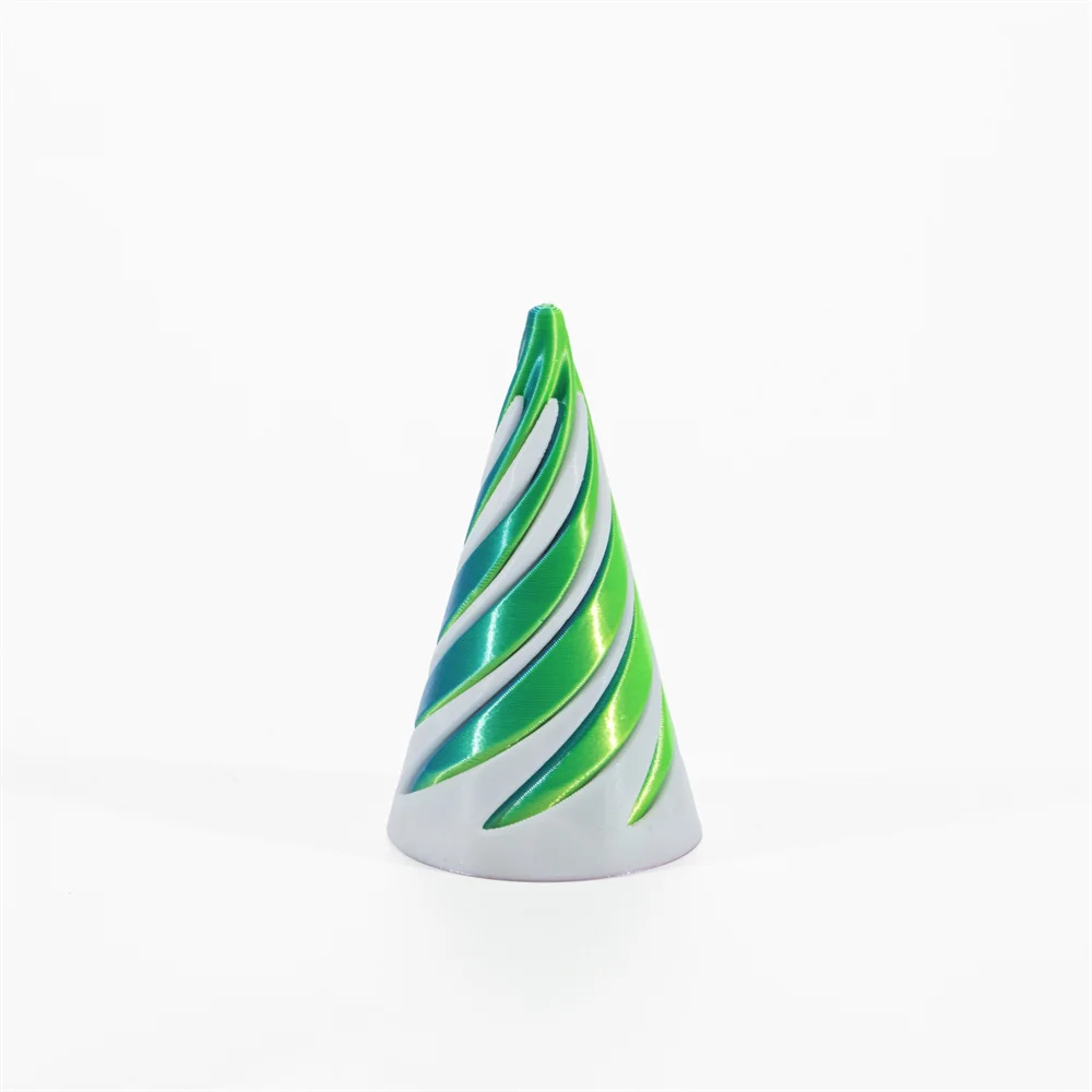 3D Printed Impossible Pyramid Toy Spiral Cone Passthrough Sculpture Mind Bending Vortex Thread Illusion & Fidget Puzzle b