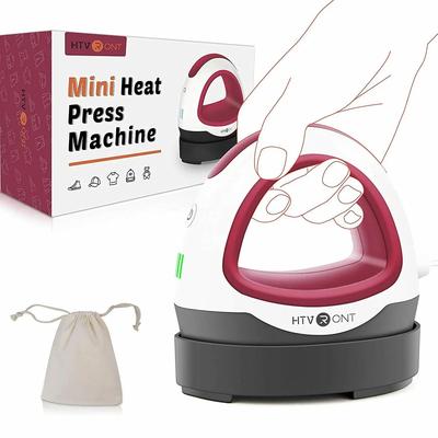 MINI Heat Press Machine Portable Easy Press Iron For HTV Vinyls Cricut DIY T Shirts Clothes Bags Hats Pads red