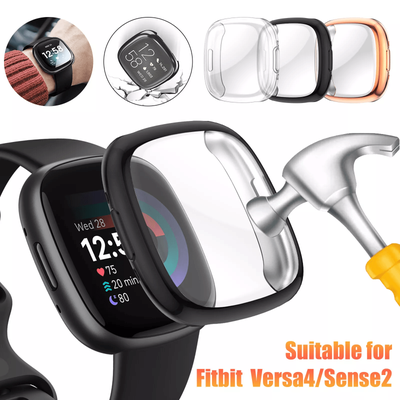 Watch Case TPU Screen Cover Protector For Fitbit Versa Sense Smartwatch, Ultra Thin Shockproof Full Protective Shell Watch Case TPU Screen Cover Protector For Fitbit Versa Sense Smartwatch, Ultra Thin Shockproof Full Protective Shell