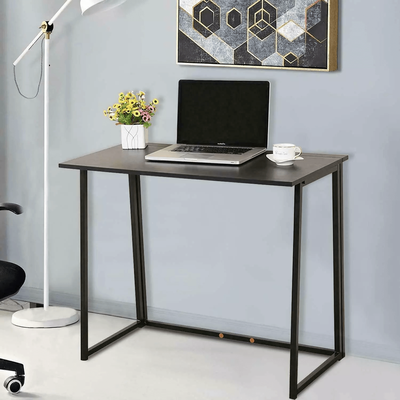 Compact Folding Desk, Black Study Table For Home Office & Laptop Use Compact Folding Desk, Black Study Table For Home Office & Laptop Use
