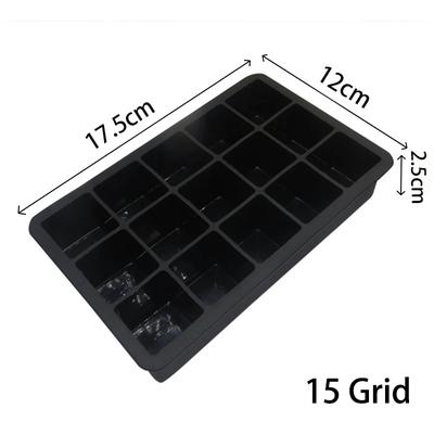 Grid Big Ice Tray Mold Box, Large Food Grade Silicone Ice Cube Square Tray For DIY Bar & Pub 15 Grid