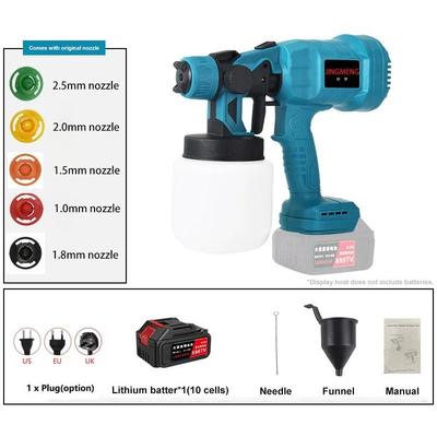 Cordless Electric Paint Sprayer For Home And Auto Projects eu 1 Big Battery 1 Plug