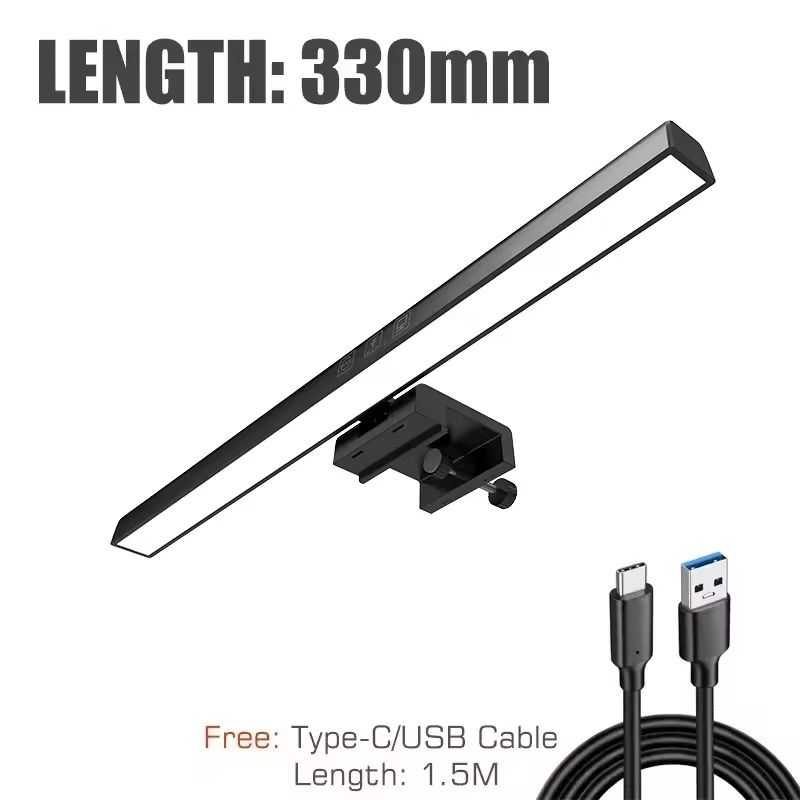 LED Monitor Light Bar With Dimming Function For Screen Reading And Eye Protection black 33cm 2.2cm