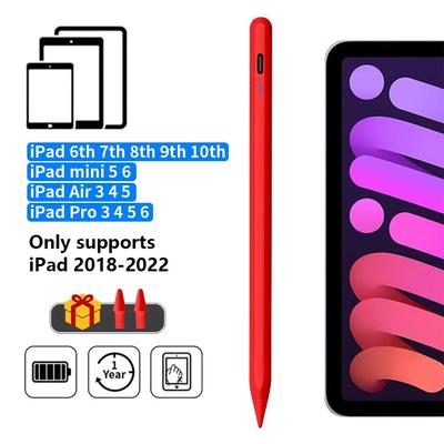 Stylus Pen For Apple IPad With LED Power Indicator, Palm Rejection, Touch Pencil Compatible With IPad Pro Air Mini red