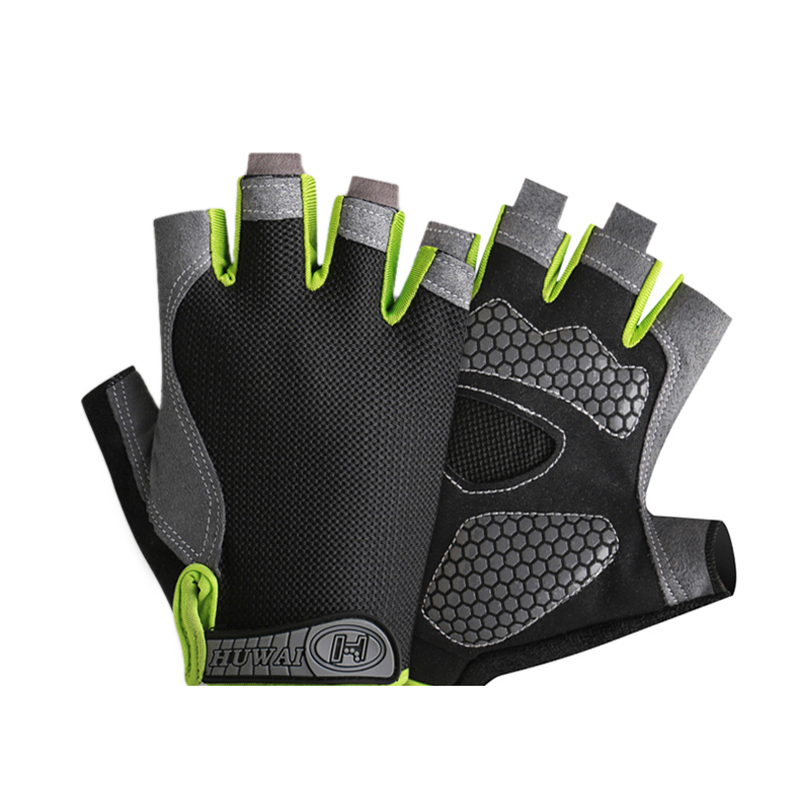 Cycling Bicycle Gloves For Men & Women, Half Finger Gym Gloves, Breathable Anti Slip For Sports & Training green s