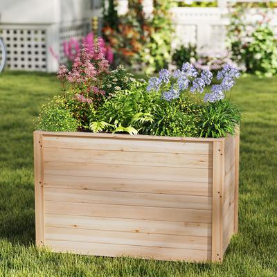 Deep Wooden Raised Garden Bed Elevated Planter Box With Open Bottom For Outdoor Vegetables, Herbs & DIY Gardening Deep Wooden Raised Garden Bed Elevated Planter Box With Open Bottom For Outdoor Vegetables, Herbs & DIY Gardening