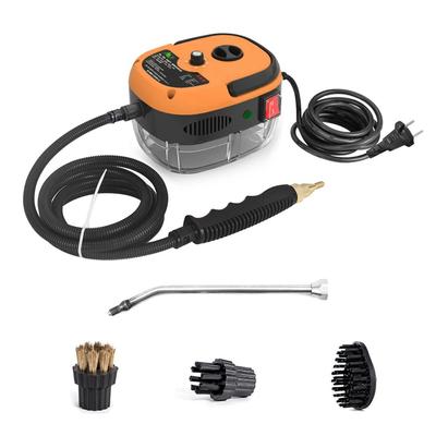 Portable Handheld Steam Cleaner High Temperature Pressurized Steam Cleaning Machine With Brush Heads For Kitchen, Car orange