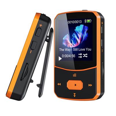 RUIZU X52 Bluetooth MP3 Player With Clip Portable Sports Music Player With 1.5" Display, FM Radio, Pedometer & TF Card orange blutooth 8gb