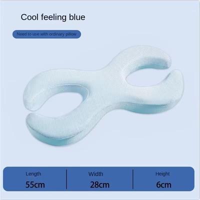 Side Sleeping Memory Foam Pillow For Neck And Face Support blue 2.4 In