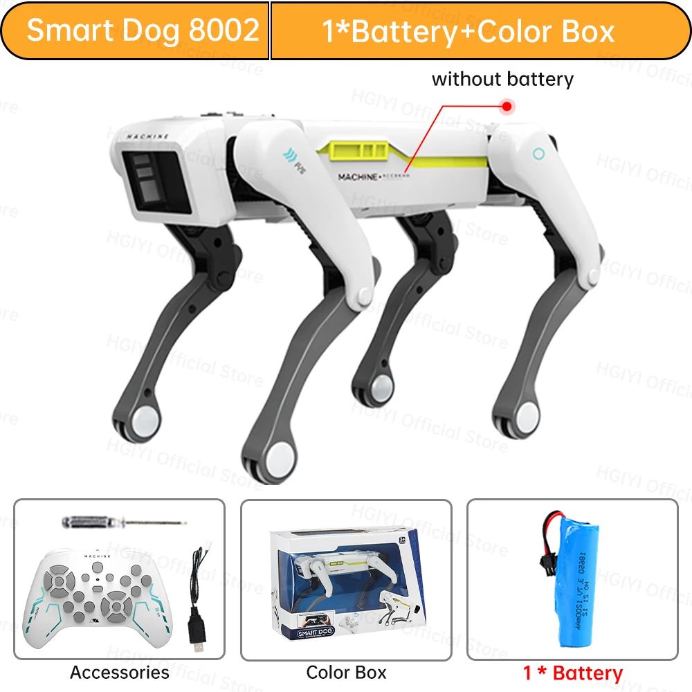 Electric RC Intelligent Robot Dog, Multifunction Mechanical Bionic Smart Robot Toy With Turret, Perfect Gift For Kids without Turret 1b Bx