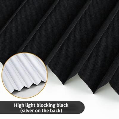 Self Adhesive Pleated Window Blinds Half Blackout Shades For Bathroom And Balcony high Blackout Black 60cm X 180cm
