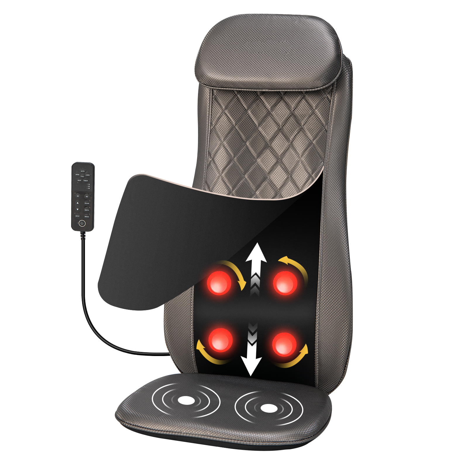 Full Back Massage Chair Pad With Heat And Vibration, Adjustable Width, Vibration Seat & Auto Timer For Home And Office Full Back Massage Chair Pad With Heat And Vibration, Adjustable Width, Vibration Seat & Auto Timer For Home And Office