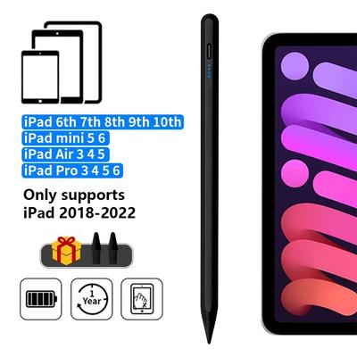 Stylus Pen For Apple IPad With LED Power Indicator, Palm Rejection, Touch Pencil Compatible With IPad Pro Air Mini black