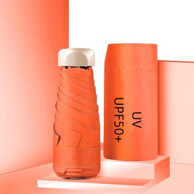 Mini Pocket Umbrella, Compact Folding UV Protection Parasol orange