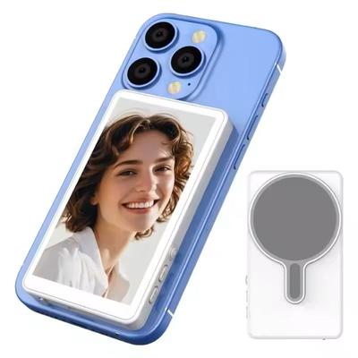 Magnetic Rear Camera Monitor For Phone Vlogging And Live Streaming white