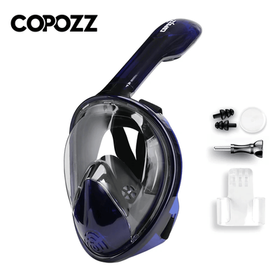 Full Face Snorkeling Mask With Anti Fog Design For Adults s m dark Blue