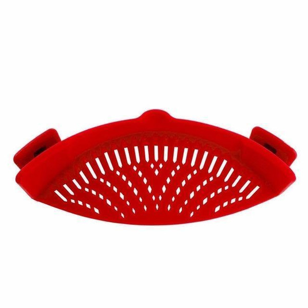 Strainer Clip Anti Spill Colander Universal Fit, Hands Free Kitchen Gadget Red
