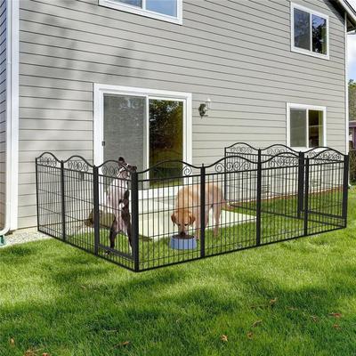 Heavy Duty Metal Dog Playpen Foldable Panels With Gate, Indoor Outdoor Pet Animal Kennel Fence For Small To Medium Dogs Heavy Duty Metal Dog Playpen Foldable Panels With Gate, Indoor Outdoor Pet Animal Kennel Fence For Small To Medium Dogs