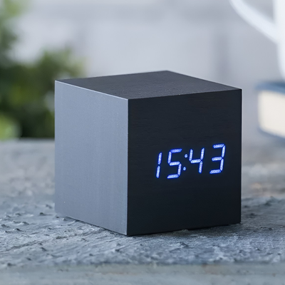4 In 1 Modern Digital Alarm Clock LED Digital Alarm Clock, Perfect Gift For Home & Office Black Blue Light