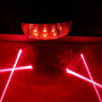 Bicycle LED Tail Light, Waterproof Safety Bike Rear Lights With Laser Beam Warning System red Cross