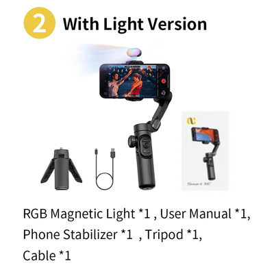AOCHUAN Smart XE Gimbal Stabilizer For IPhone Android With Fill Light And Face Tracking with Light