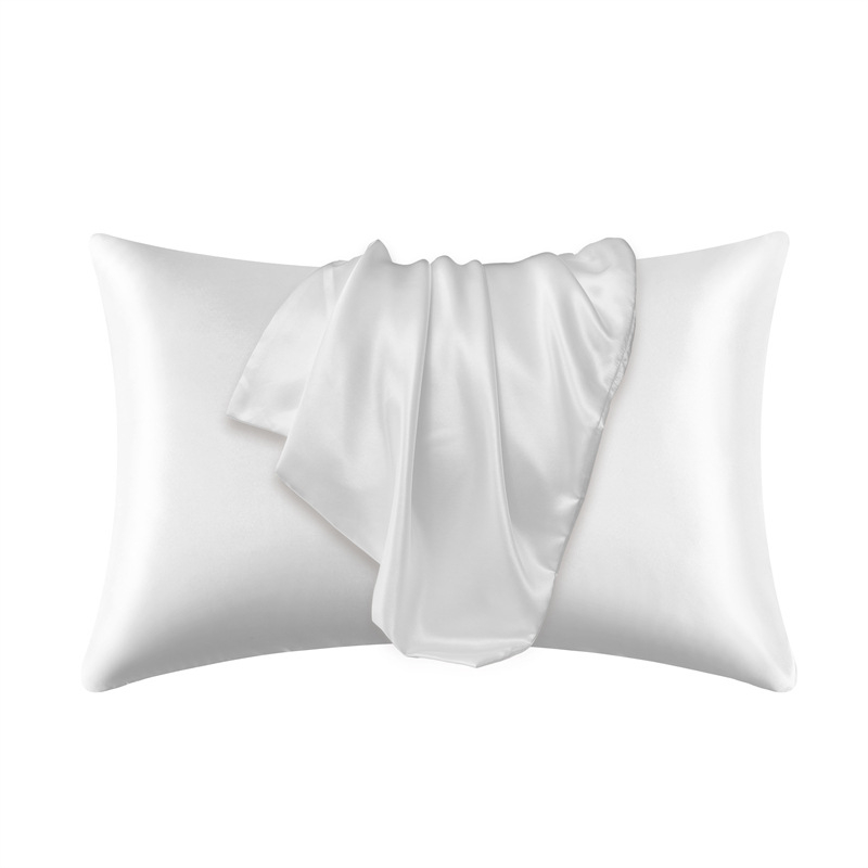 Silky Smooth Satin Pillowcase For Hair & Skin Luxurious Silk Pillow Cover For Beauty Sleep white 1pc (20x30in)