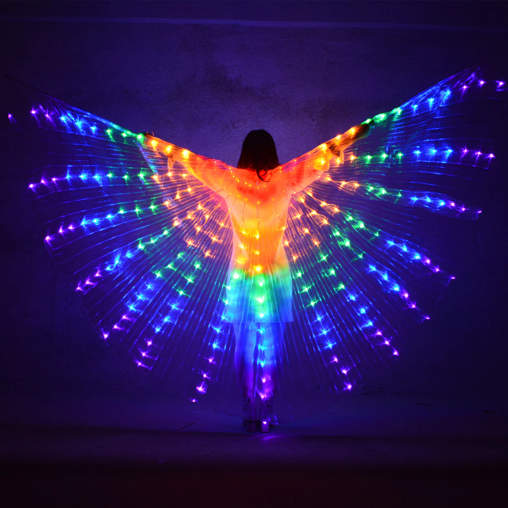 LED Light Luminous Clothing Ideal For Parties & Unique Gifts Rainbow L (150 175cm)