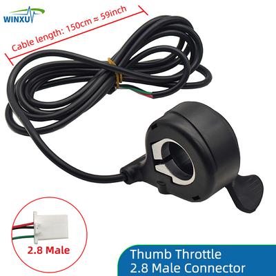 Electric Bicycle Thumb Throttle Accelerator, Universal E Bike Speed Control Regulator For Scooter, Folding Bike throttle 2.8 male