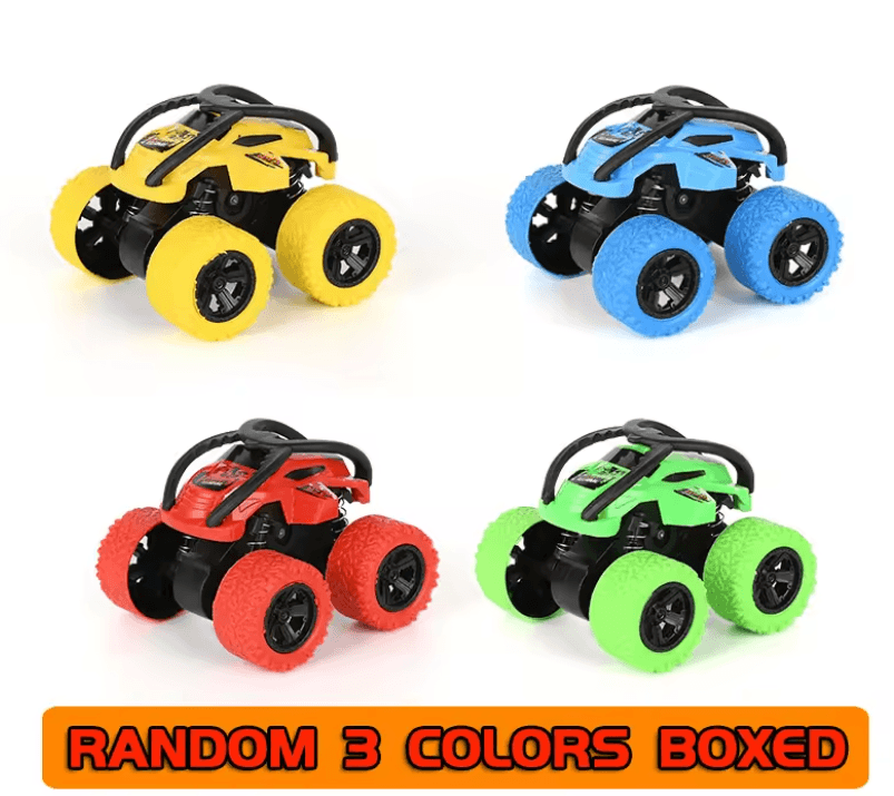 Inertial 4 Wheel Drive Off Road Stunt Car Durable 360 Climbing Toy Vehicle For Kids 3 Cars Random Colors