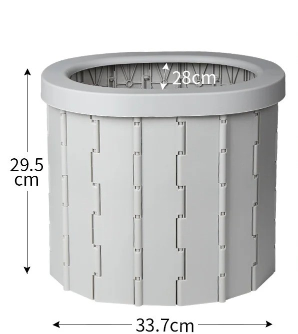 Portable Folding Outdoor Toilet Reusable Camping Potty For Adults & Kids With Cover gray