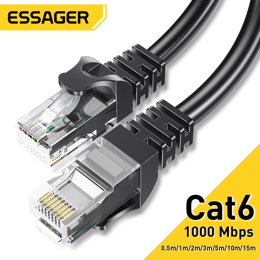 Essager Cat6 RJ45 Ethernet Cable, UTP Network Patch Cord For Laptop, Router, Switch round Cable 5m