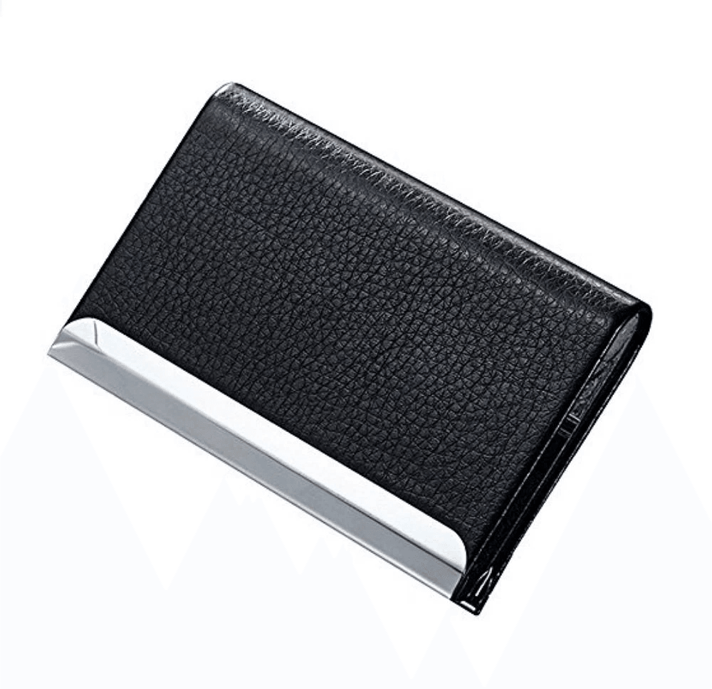 PU Leather Metal Business Card Holder, Slim Pocket Credit & ID Case For Modern Profession PU Leather Metal Business Card Holder, Slim Pocket Credit & ID Case For Modern Profession