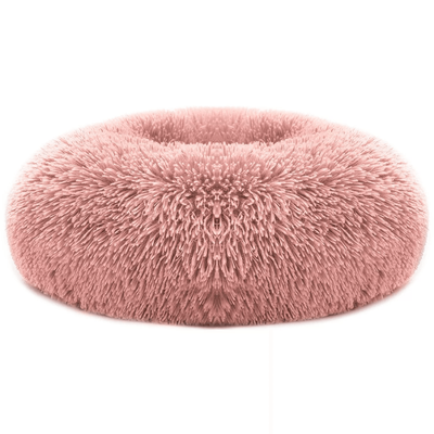 Pet Dog Cat Bed Fluffy Soft Warm Calming Bed For Small Dogs And Cats, Sleeping Nest With Non Slip Base, Washable Nest pink l