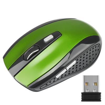 Wireless Mouse Adjustable DPI, Optical Gaming Mouse, 6 Button Gamer Mice With USB Receiver For Laptop Desktop PC green