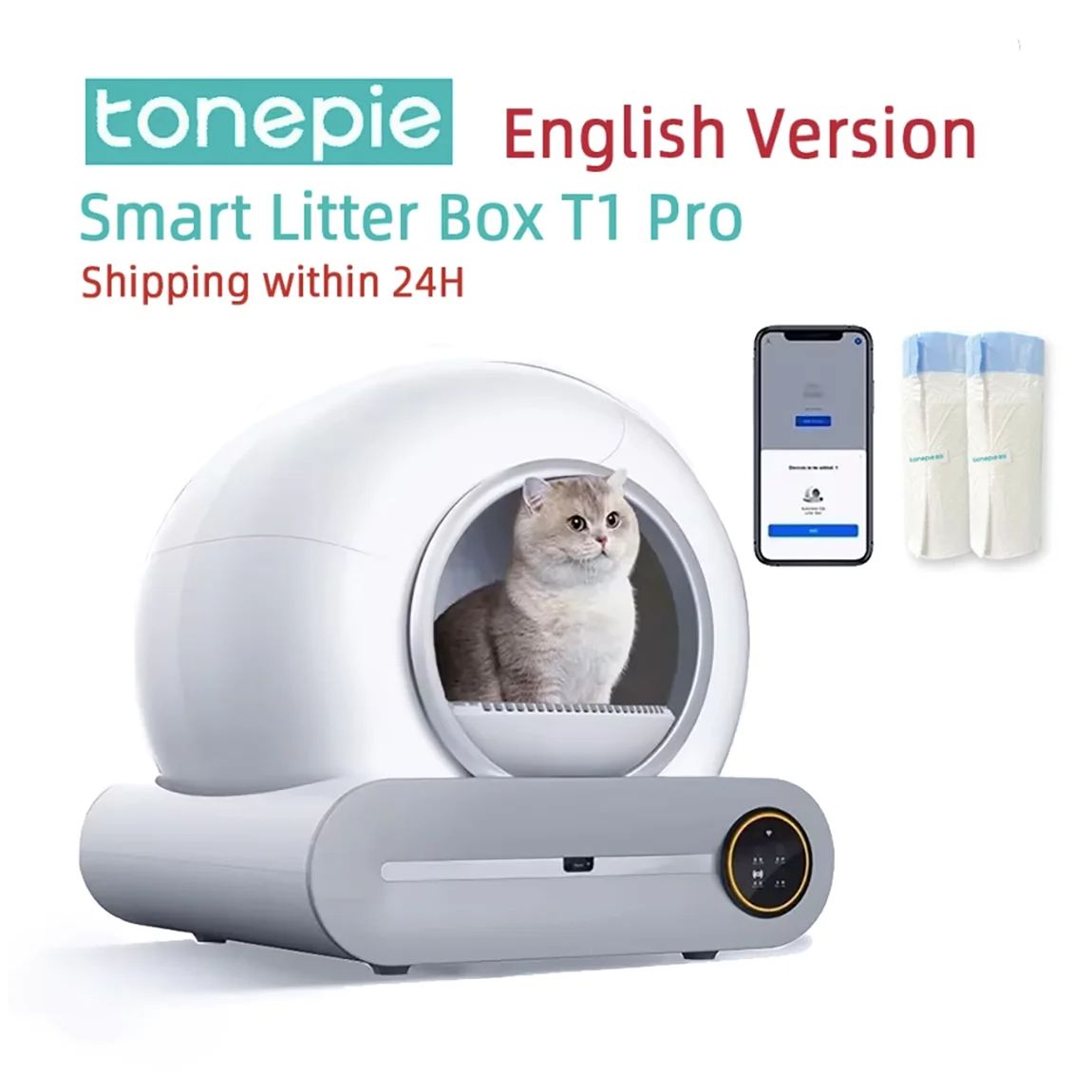 Automatic Smart Cat Litter Box Self Cleaning Fully Enclosed Pet Toilet Litter Tray With Ionic Deodorizer & App Control Automatic Smart Cat Litter Box Self Cleaning Fully Enclosed Pet Toilet Litter Tray With Ionic Deodorizer & App Control