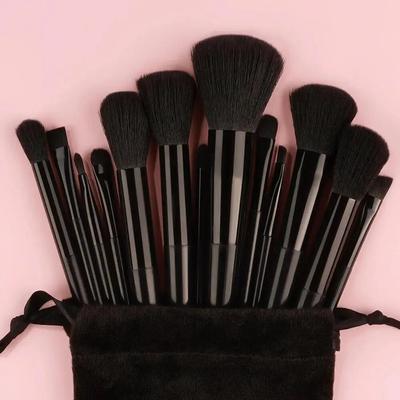 Professional Makeup Brush Set, Soft Fluffy Foundation, Powder & Eyeshadow Brushes For Seamless Blending black