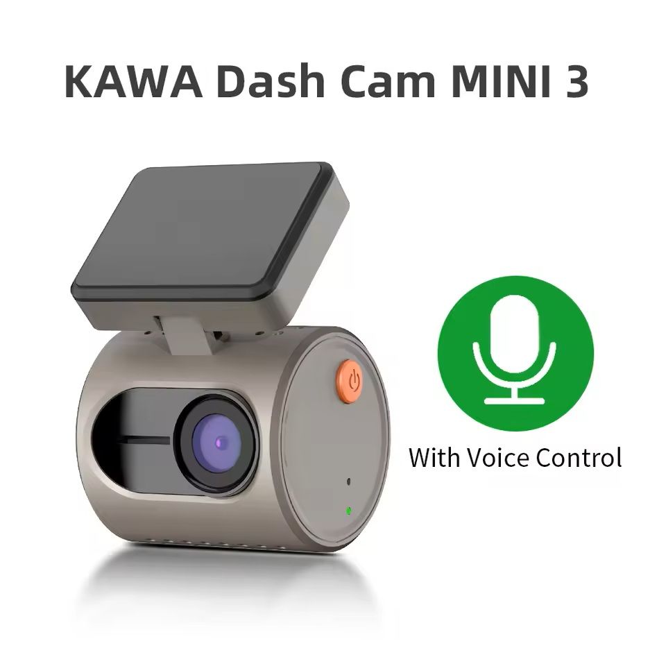 2K Smart Dash Cam With WiFi, Night Vision, And App Monitoring with Voice Control none grey