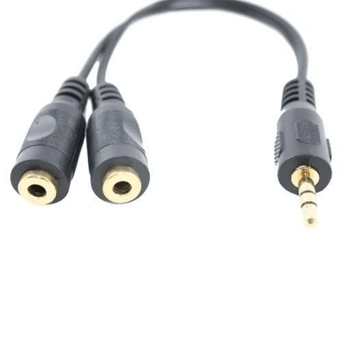 Male To 2 Female Gold Plated 3.5mm Audio Y Splitter Headphone Cable, Black Stereo Jack Male To 2 Female Gold Plated 3.5mm Audio Y Splitter Headphone Cable, Black Stereo Jack